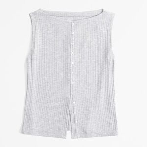 Abercrombie Wide- Rib button through slash top